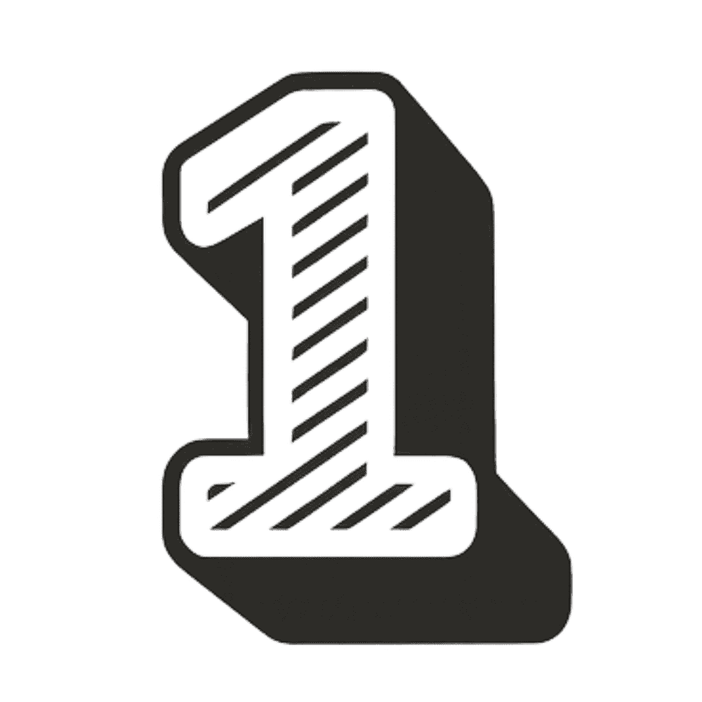 Chiffre un stylisé en noir