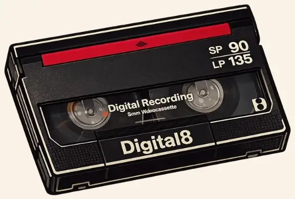 Une cassette vidéo numérique Digital8