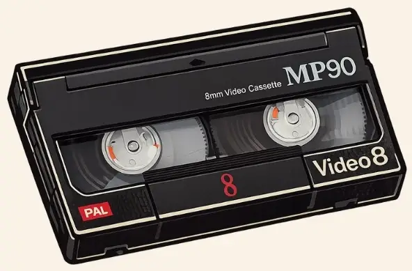 Cassette vidéo 8 mm vintage